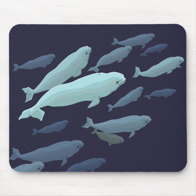 Weißwal-Wal-Kunst Mousepad Baby-Wal-Dekor (Vorne)