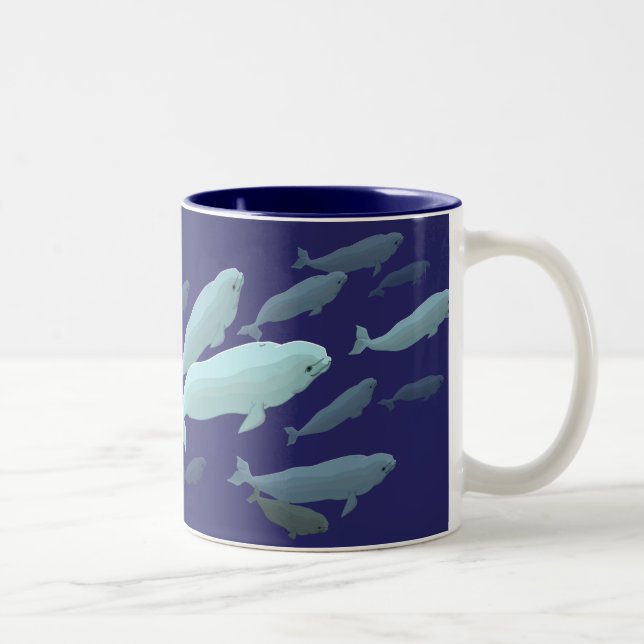Weißwal-Wal-Kunst-Tasse Marinelife Kaffeetasse (Rechts)