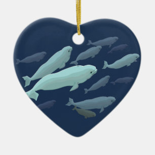 Weißwal-Wal-Verzierungs-personalisierte Keramik Ornament