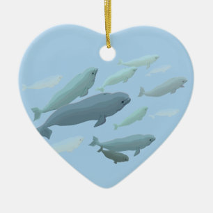 Weißwal-Wal-Verzierungs-personalisierte Keramik Ornament