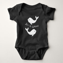 Weißwal-Wal-Wortspiel-Baby-Bodysuit Baby Strampler