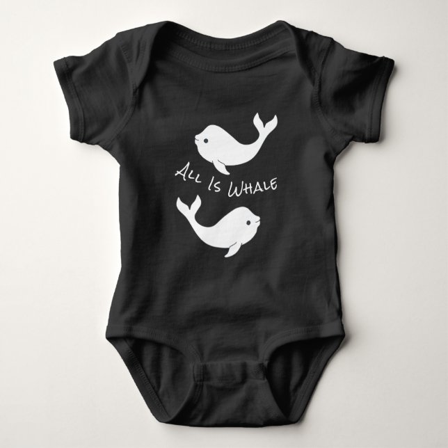 Weißwal-Wal-Wortspiel-Baby-Bodysuit Baby Strampler (Vorderseite)