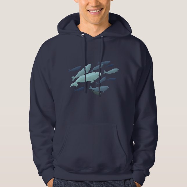 Weißwal-Walhoodie-niedliche Wal-Kunst-UnisexShirts Hoodie (Vorderseite)