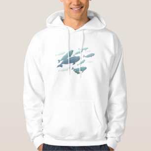 Weißwal-Walhoodie-niedliche Wal-Kunst-UnisexShirts Hoodie