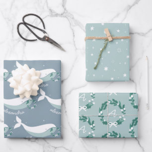 Weißwal Weihnachtswaschpapier Geschenkpapier Set
