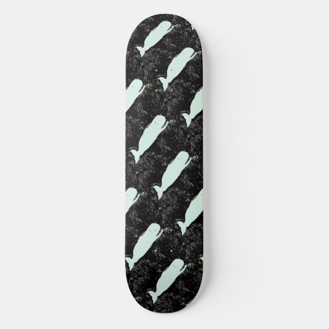 Weißwale schwarz Thunder_Cove Skateboard (Vorderseite)