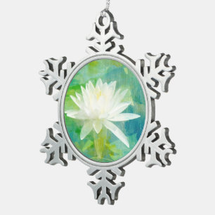 Weißwasserlilie Schneeflocken Zinn-Ornament