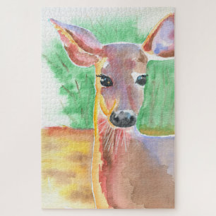 Weißwedelhirsch-Aquarell Puzzle
