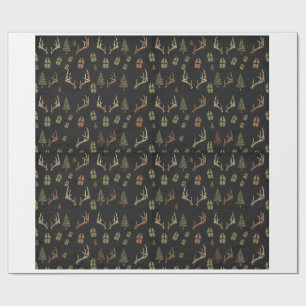 Weißwedelhirsch-Geweih-Jagdwrappingpapier Geschenkpapier