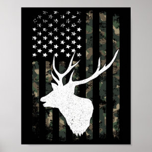 Weißwedelhirsch-Jagdhemd Amerikanischer Vintage-St Poster