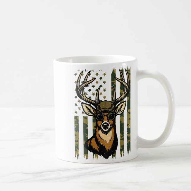Weißwedelhirsch Jugend Junge Hirschjagd Camo Ameri Kaffeetasse (Rechts)
