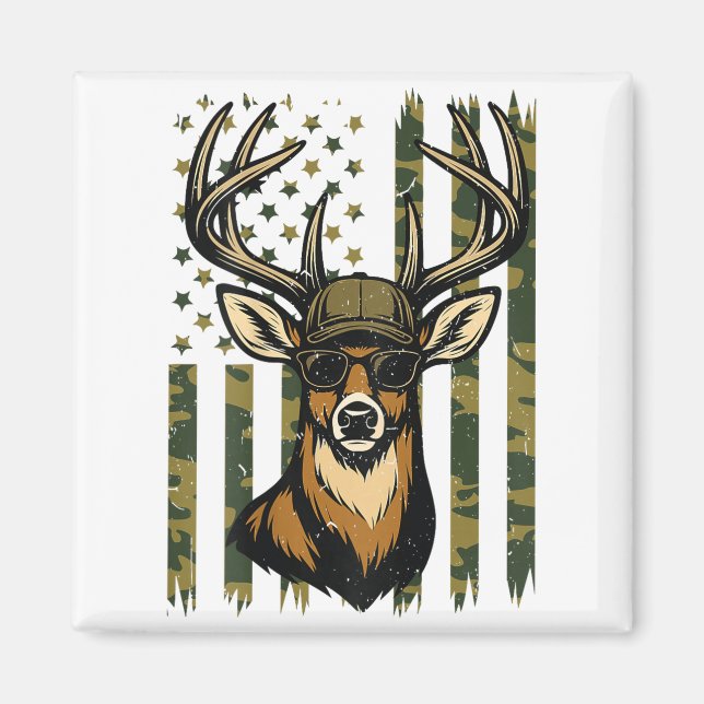 Weißwedelhirsch Jugend Junge Hirschjagd Camo Ameri Magnet (Vorne)