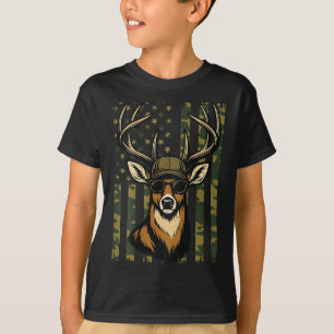 Weißwedelhirsch Jugend Junge Hirschjagd Camo Ameri T-Shirt