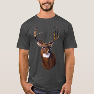 Weißwedelhirsch-Porträt Geweihe Wildlife-Geschenk T-Shirt