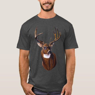 Weißwedelhirsch-Porträt Geweihe Wildlife-Geschenk T-Shirt