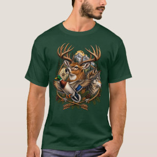 Weißwedelhirsch Wolf Stockente Jagd Wildlife T-Shirt