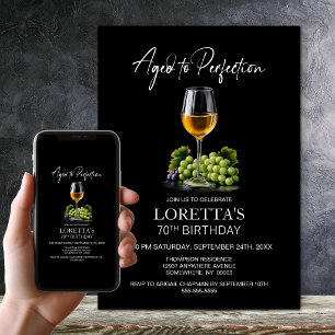 Weißwein 'Aged to Perfection' zum 70. Geburtstag Einladung