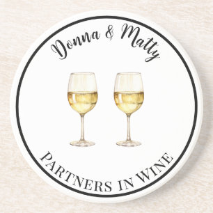 Weißwein-Partner beim Weintrinken Getränkeuntersetzer