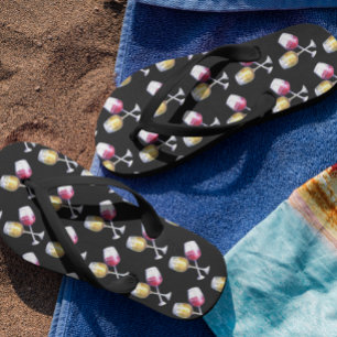 Weißwein Rote Brillen Wasserfarbe Weinprobe Flip Flops
