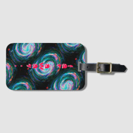 Weit entfernt grüne Spiralgalaxien im Weltraum Gepäckanhänger