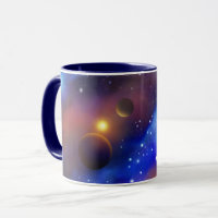 Weit entfernt in der Tasse des Weltraums