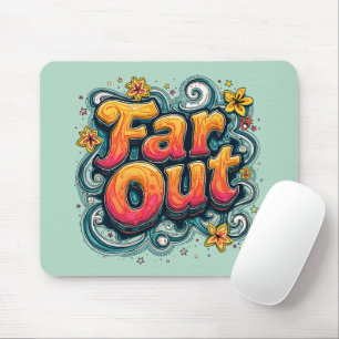 Weit entfernt Retro 70er psychedelische Groovy Hip Mousepad