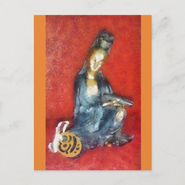 Weit reichende Meditation Postkarte (Vorderseite)