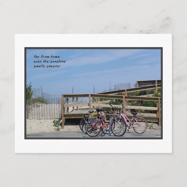 Weit weg von Zuhause Haiku Postkarte (Vorderseite)