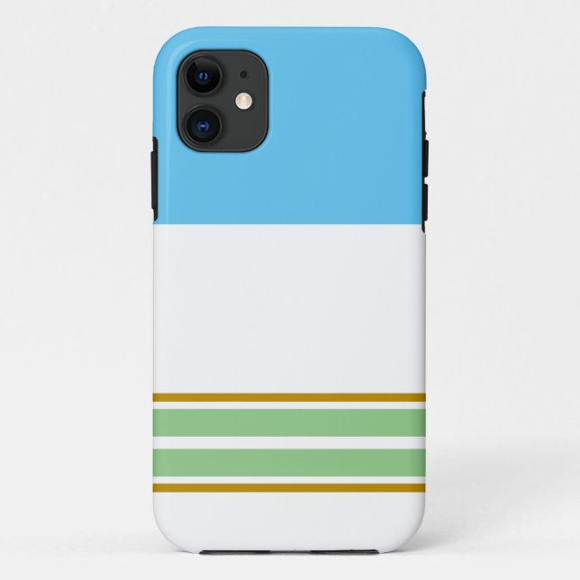 Weite blaue blaue, helle, grüne Streifen Case-Mate iPhone Hülle (Rückseite)