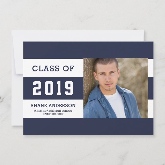 Weite Buchstaben Stripes Grad Foto Ankündigung (Vorderseite)