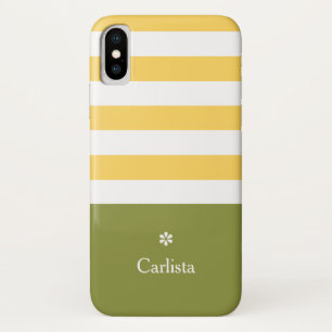 Weite gelbe horizontale Streifen Grüne Namen Daisy Case-Mate iPhone Hülle