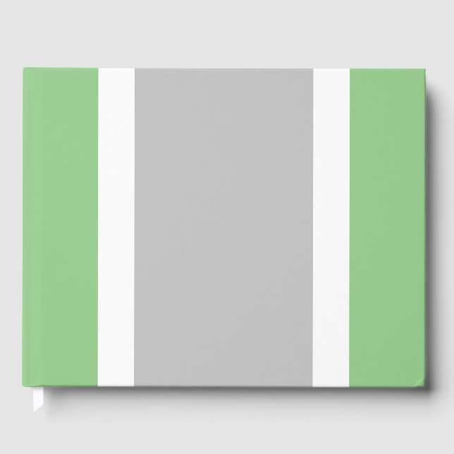 Weite, hellgraue, weiße Streifen auf der Seite grü Gästebuch (Vorderseite)