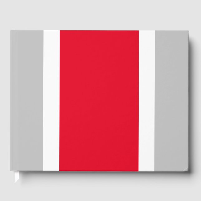 Weite, hellrote, weiße Streifen auf hellgrauem Bod Gästebuch (Vorderseite)