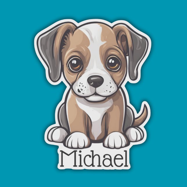 Weite Mit Augen Welpen-Dog-Monogramm wasserdicht Aufkleber (Von Creator hochgeladen)