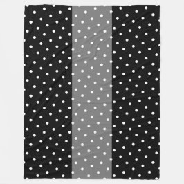 Weite Sporty Gray Black Stripes Weiße Polka Dots Fleecedecke