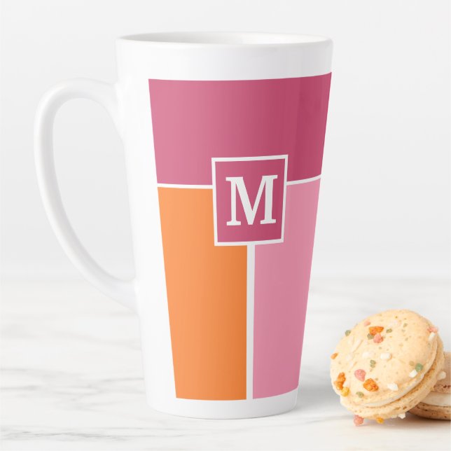 Weite Streifen mit Monogramm Milchtasse (Beispiel)