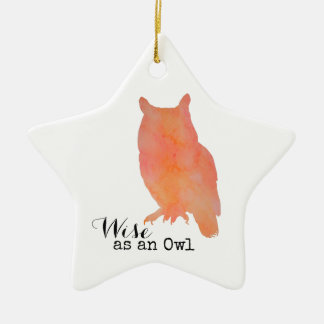 Weite wie eine Owl typografische Wasserfarbe Keramik Ornament