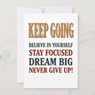 Weiter machen Vintage Motivations-Typografie Dankeskarte
