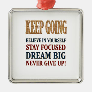 Weiter machen Vintage-Motivations-Typografie Ornament Aus Metall