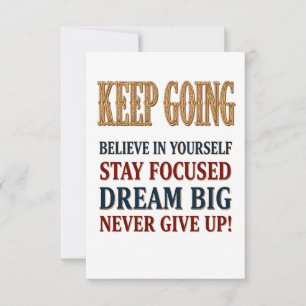 Weiter machen Vintage Motivations-Typografie Save The Date