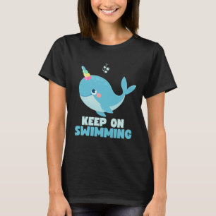 Weiter Schwimmen Kawaii Wal T-Shirt