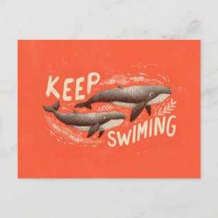 Weiter Schwimmen Wale Postkarte