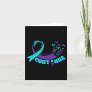 Weiter Semicolon Butterfly Lila Aquamariner Ribbon Karte