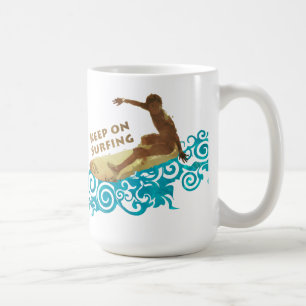 Weiter surfen, Grunge und Wellen für Surfer-Typen Tasse