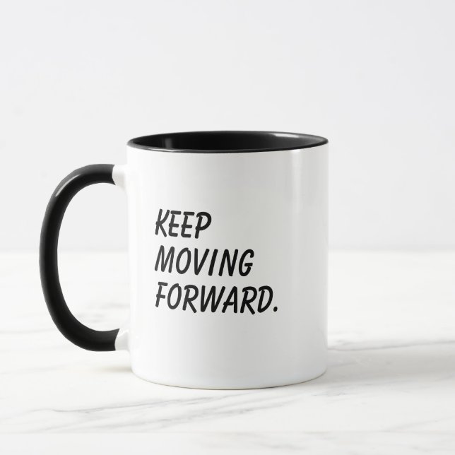 'Weiter Vorwärts' Inspirierendes Positives Geschen Tasse (Links)