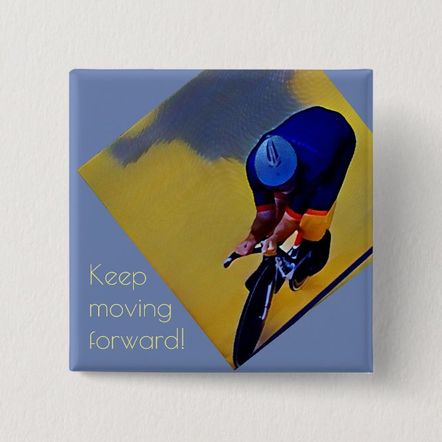 Weiter Vorwärts Radfahrer Knopf Pin Button (Vorderseite)