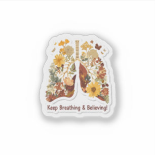 Weiteratmen & Glauben - Florale Lungen Sticker