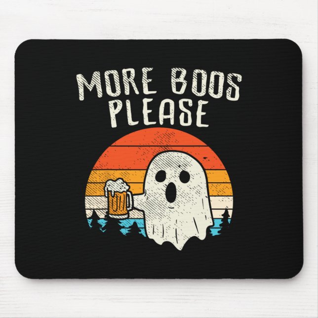 Weitere Boos Bitte Ghost Beer Retro Halloween Drin Mousepad (Vorne)