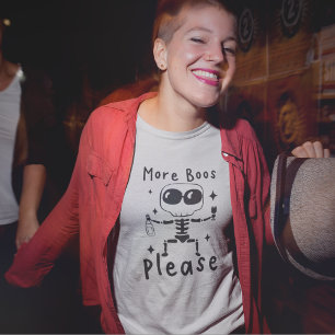 Weitere Boos Bitte schnauzige Halloween Skeletts T-Shirt