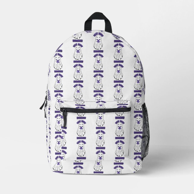 Weitere Bücher Halloween Ghost Lila Bedruckter Rucksack (Vorderseite)
